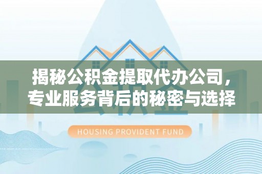 茅箭揭秘公积金提取代办公司，专业服务背后的秘密与选择指南